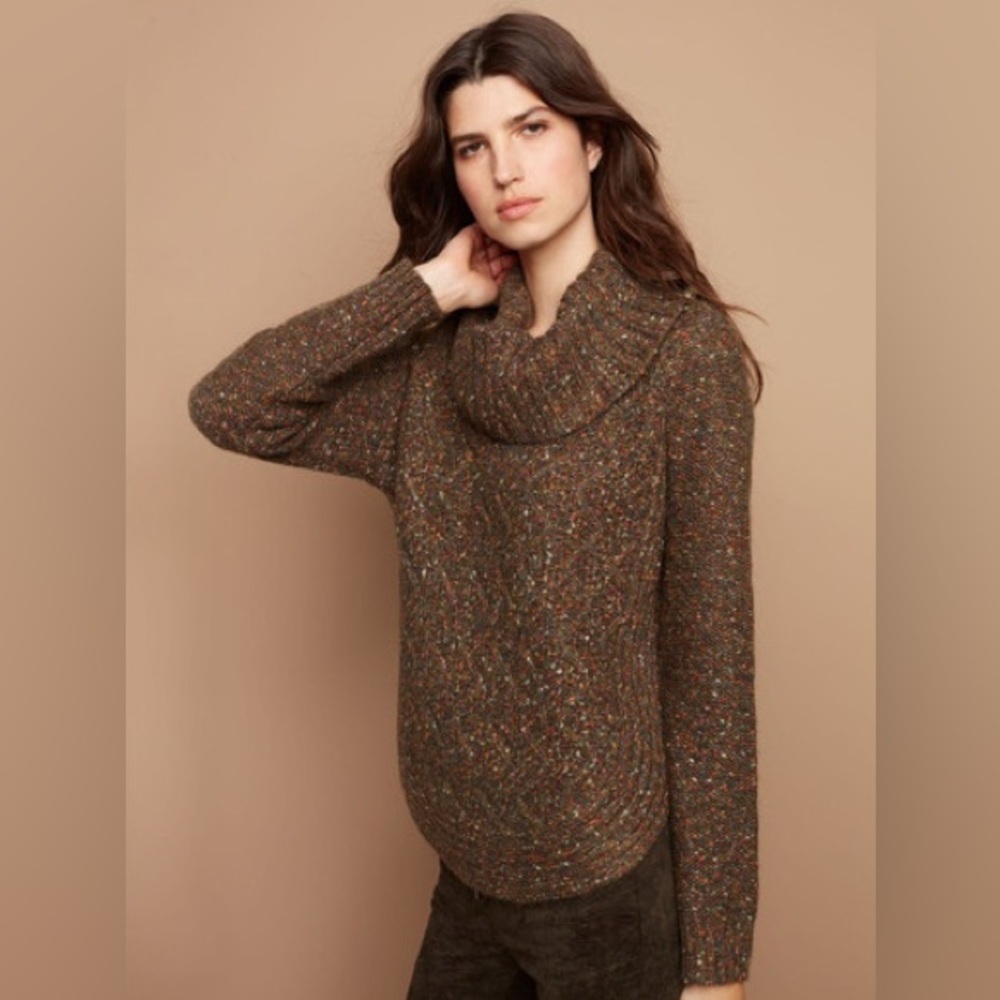 CHARLIE B Multicolor Cowl Neck Sweater, Size L, Great Condition!